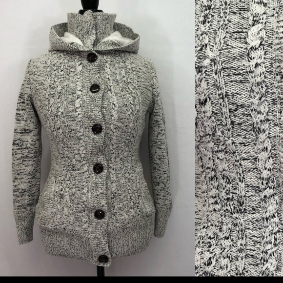 Chunky Knit Sherpa Lined Hooded Jacket - Picture 2 of 5